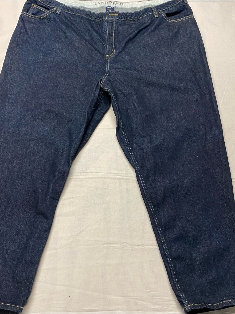 Lands' End Dark Indigo Straight-Leg Jeans